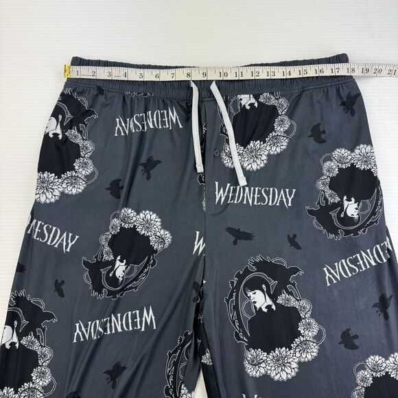 Wednesday Addams Pajama Pants XL Black Gray Halloween Sleepwear Mad Engine - Picture 6 of 9